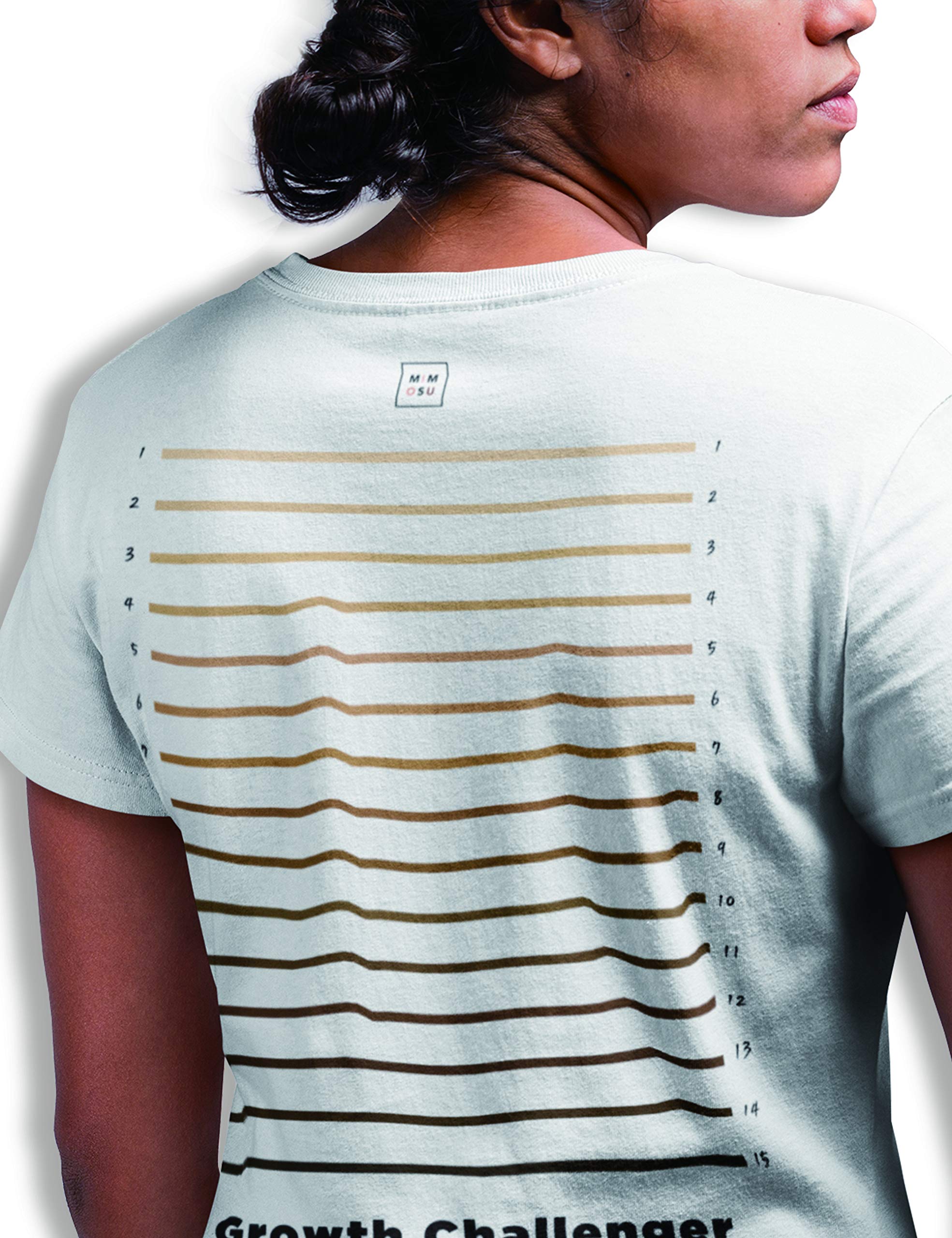 mimosu Hair Length Check Melanin Shirt for Women, Backprint Melanin Shades Graphic Hair Length Chart for Rice Water for Hair Growth (L) White
