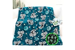 JAPDNK Axolotl Blanket for Boys Glow in The Dark Blanket Boys Kids Throw Blanket Axolotl Gifts Decor Animal Salamander Soft Blankets for Girls Teens