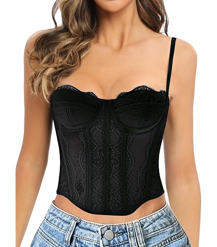 トップス JOSEMOON LACE BUSTIER CAMISOLE Amazon.com: Mansy Lace Bustier Corset Tops For Women,Open Back