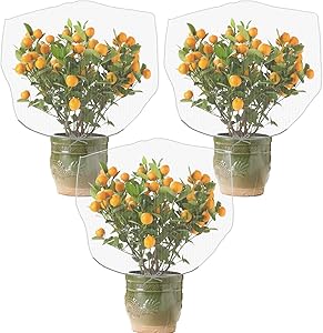 Alpurple 3 Packs Insect Bird Barrier Netting Mesh with Drawstring -31 x 31 Inch Garden Bug Netting Plant Cover for Protect Plant Fruits Flower from Insect Bird Eating