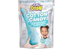 ZURU OOSH Oosh Cotton Candy Large Foil Bag 100g (Bubble Gum) by ZURU, Fluffy Slime, Stretch Slime, Grows 3000% in Size, Slime for Girls and Kids (Blue)