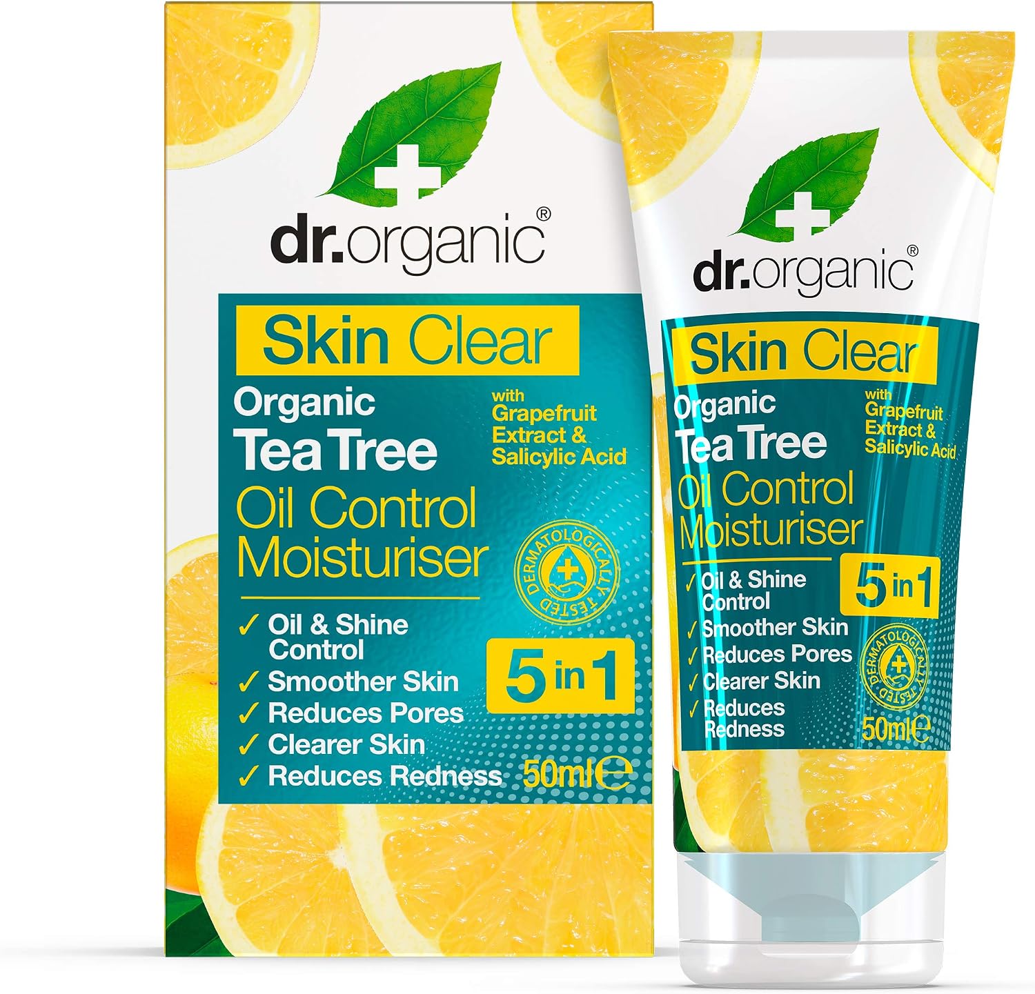 Dr Organic Skin Clear Moisturiser, Oil Control, For Acne & Clear Skin, Salicylic Acid, Oily, Problem Skin, Natural, Vegan