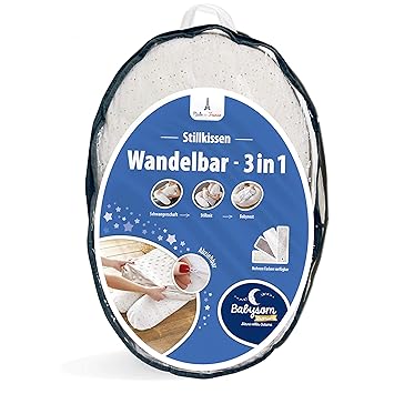 Babysom - Stillkissen - 3 in 1 später als Babynest nutzbar - Bezug abziehbar - Motiv mit Punkte