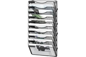 Solinxe 10 Pockets Hanging File Folders, Document Organizer, Wall Paper Rack , Magazine Holder, Metal File Organizer for Home