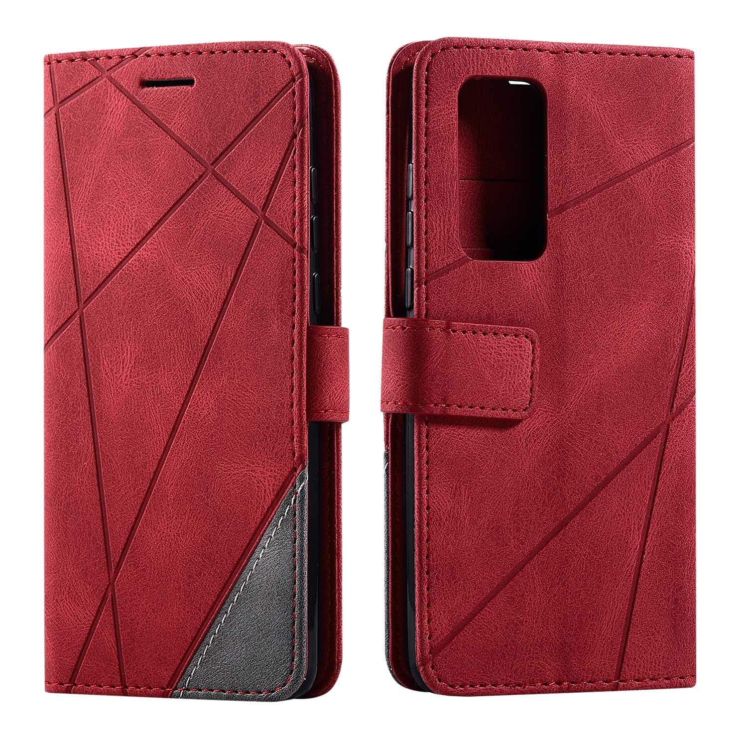 SONWO Case for Huawei P40 Case, Premium Leather Flip Wallet Case Magnetic Closure Card Slots Kickstand Phone Case for Huawei P40, Red