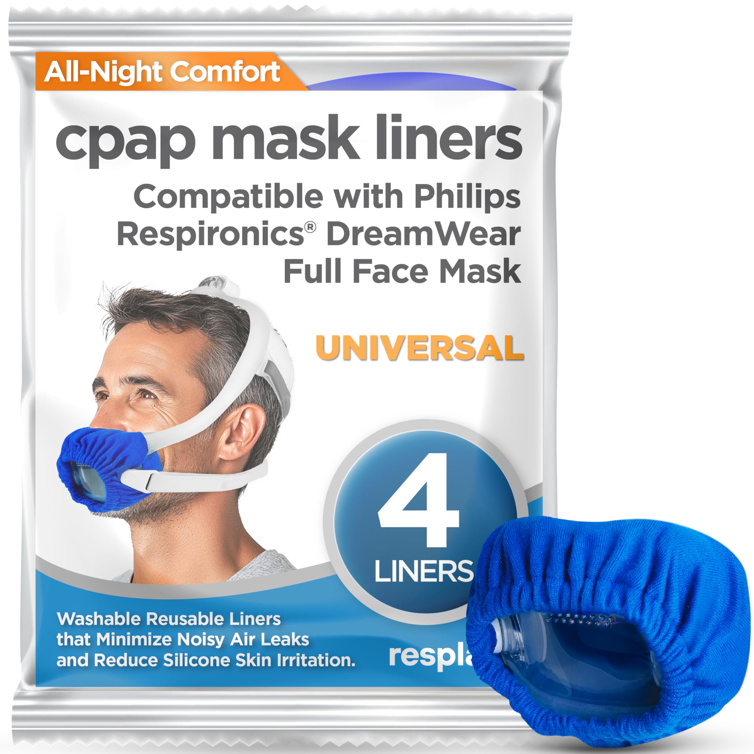 resplabs CPAP Mask Liners - Full Face CPAP Masks, sleepliners, DreamWear Style Liner (Universal - 4 Pack) โ image 1