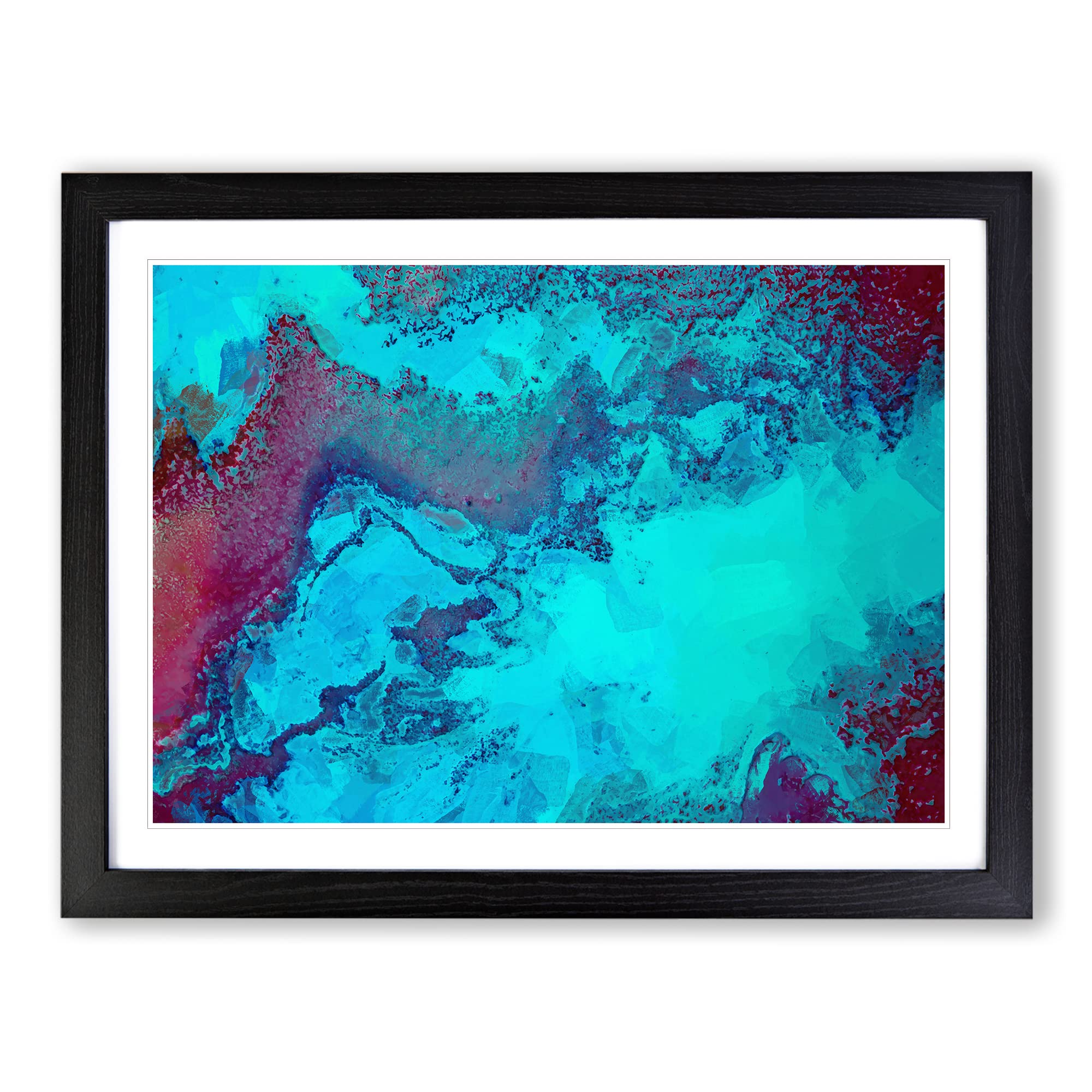 Endless Kiss In Abstract Modern Art Framed Wall Art Print, Ready to Hang Picture for Living Room Bedroom Home Office Décor, Black A4 (34 x 25 cm)
