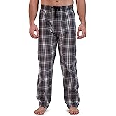 Hanes Men's Woven Pajama Pant, Black Plaid, Small
