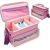 Sun3drucker Carrying Case for Toniebox 2/1,Carrying Travel Bag for Toniebox Starter Set and Tonie Figures, Toniebox 2 Audio Player Bundle Portable Storage Bag (Pink)