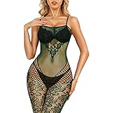 RSLOVE Fishnet Bodysuit Sexy Body Stocking - Lingerie Outfits Lingerie for Women Honeymoon Boudoir Date Night