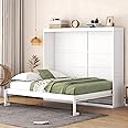 MERITLINE Queen Murphy Bed, Space-Saving Wall Bed for Multipurpose Guest Room or Home Office, White, HJH-LP665AAK