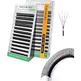 NAGARAKU Narrow 4D Clover W Eyelash Extension Premade Fans 0.07D 8-15mm Mix | Small Spacing 4D W Shape Cluster, Handmade PBT Fiber Fans, Easy Fanning, Natural Soft Look, Salon Lash Supplies