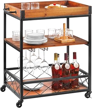 Amazon Com Kealive Kitchen Bar Cart For Home Mobile Metal Wine