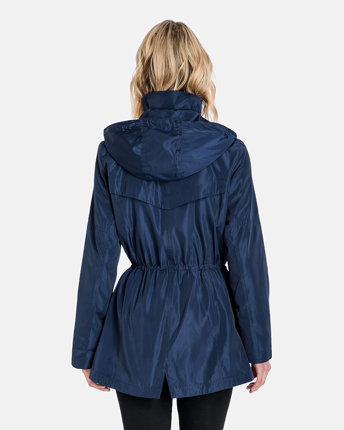 London Fog Womens Hooded Anorak with Waist Detail Jackets & Coats