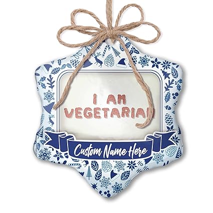Amazoncom Neonblond Custom Tree Ornament I Am Vegetarian #vegan #ground #beef