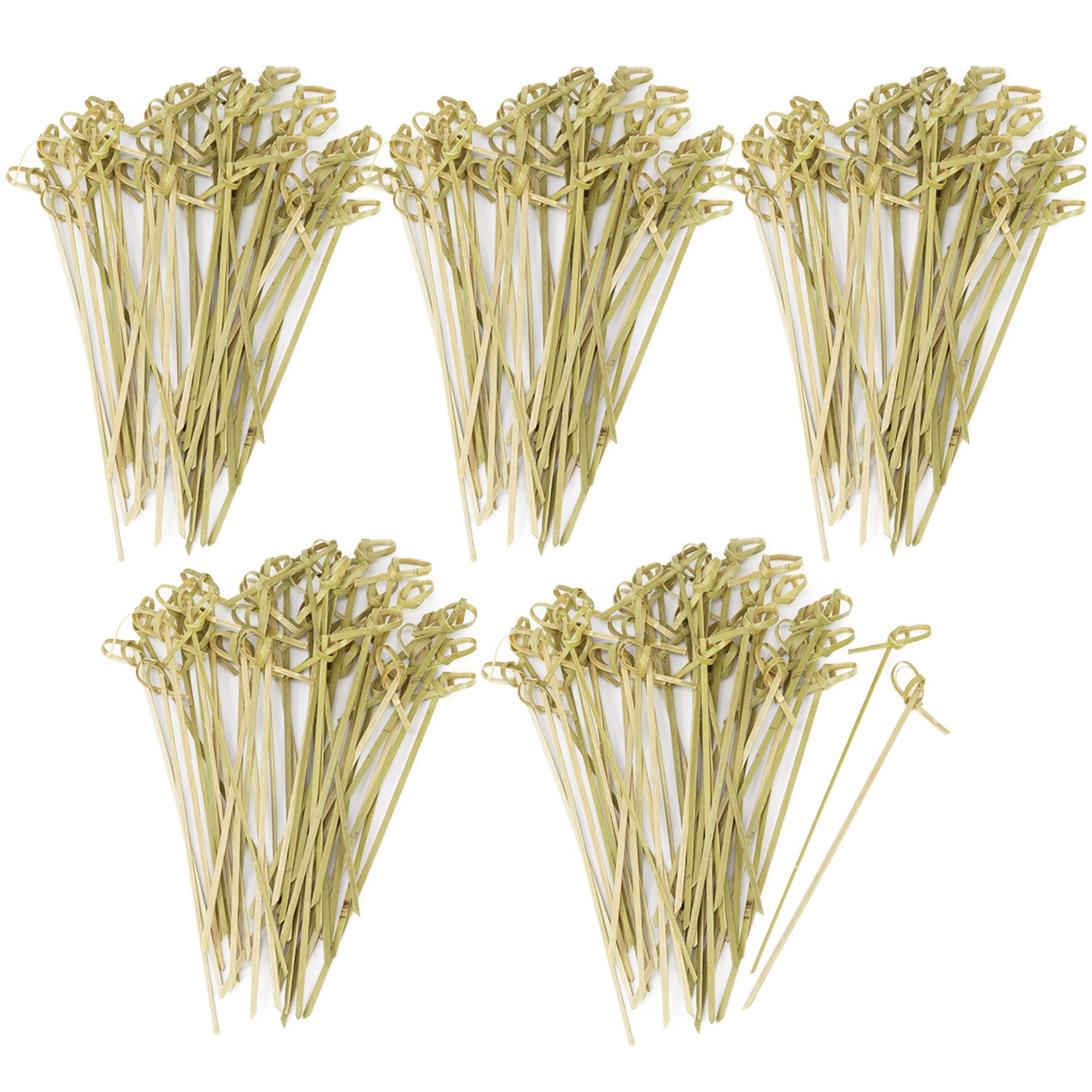 com-four® 200x Fingerfood skewers Made of Bamboo Wood - Wooden skewers with Knots for a Sophisticated Look - Ideal for Buffet or Gastro (200 Pieces - 15 cm with Knots)