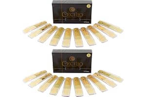 Cecilio Alto Saxophone Reeds 2.0-20 Reeds with Individual Cases for Bright Tone Strength 2.0, Affordable Value & Beginner-Friendly Practice