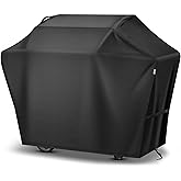 Grill Cover 55 Inch for Outdoor Grill, Waterproof Fade Resistant Anti-UV Weather Resistant Barbeque Grill Cover for Griddle Outdoor, Ideal for Weber Nexgrill Charbroil Gas BBQ, Black