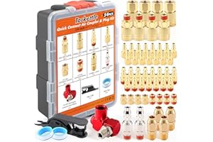 51 Pieces 1/4-Inch NPT Industrial Air Hose Fittings and Coupler Master Kit Complete Set with 360° Swivel, Quick Connect, Plug