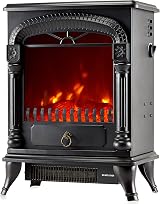 NETTA Electric Fireplace Stove Heater with Log Fire Effect Arch Design 1750W view 1