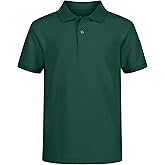 Nautica Boys' School Uniform Short Sleeve Polo Shirt, Button Closure, Comfortable & Soft Pique Fabric