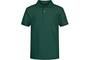 Nautica Boys' School Uniform Short Sleeve Polo Shirt, Button Closure, Comfortable & Soft Pique Fabric