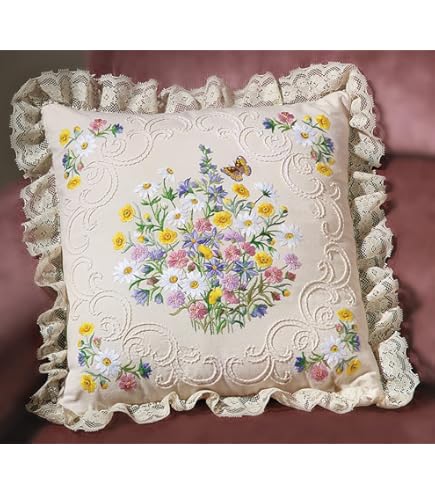 Kit De Broderie Creative Stitchery – Queen Anne's Lace – Coussin 13 Pouces – Neuf