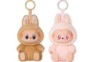 TwelveCheng Labubu Plush Keychain - Adorable Collectible Pendant for Bags & Keys, Modern Home Decoration