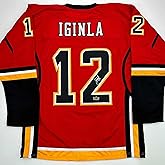 Facsimile Autographed Jarome Iginla Calgary Red Reprint Laser Auto Hockey Jersey Size Men's XL