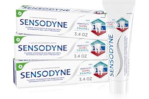 Sensodyne Toothpaste Sensitivity Gum and Enamel, Triple Protection, Refreshing Fluoride Toothpaste, Mint Flavor - 3.4 Ounces x 3