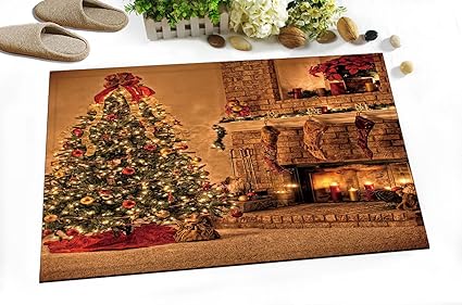 60x40cm Antiscivolo Tappetino Bagno Albero Di Natale Con