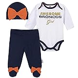Gerber NFL Denver Broncos 3 Pack Bodysuit Footed