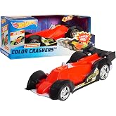 Hot Wheels Color Crashers Hi-Tech Missile Vehicle, 10-Inch Red Motorized Toy Car with Lights and Realistic Racing Sounds, Kids Toys for Ages 3 Up by Just Play