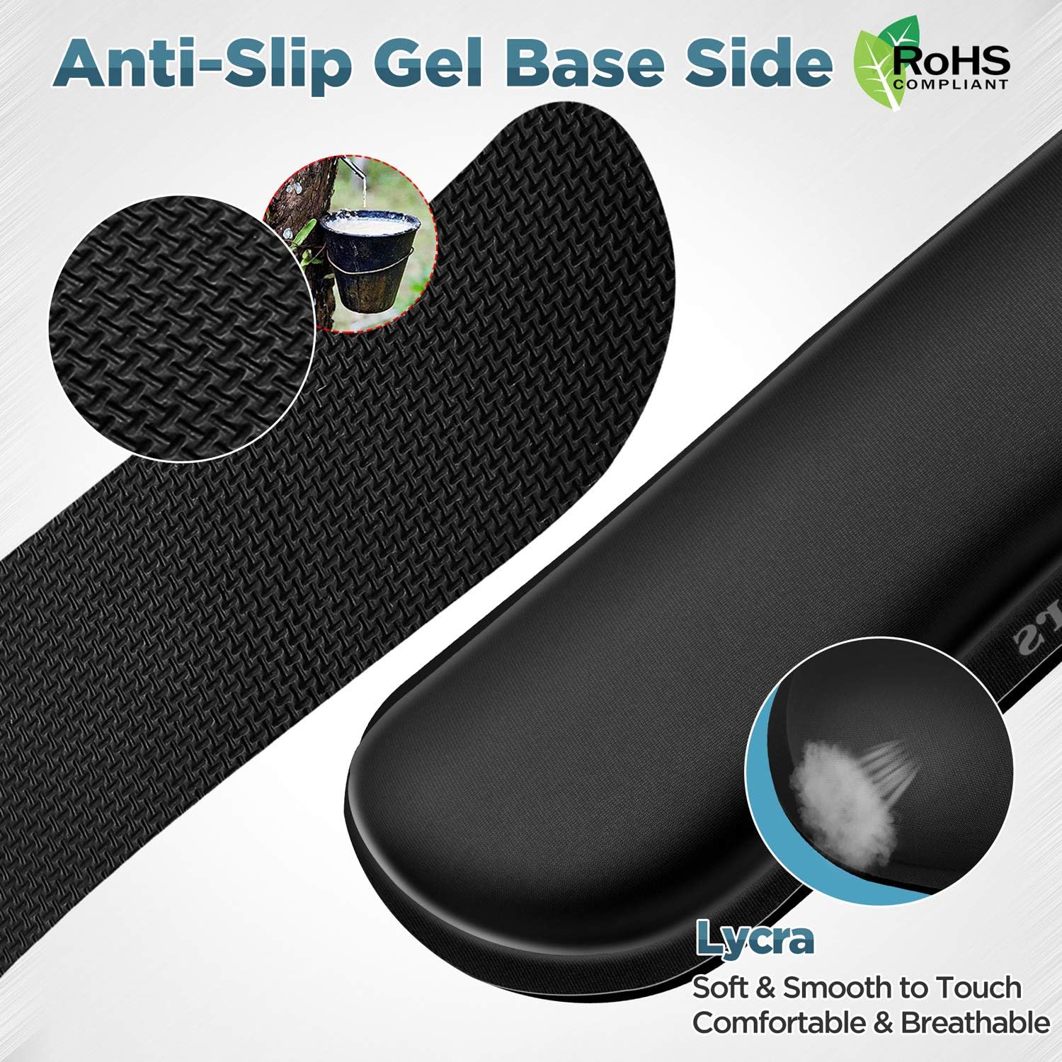 Gimars Upgrade Enlarge Gel Memory Foam Set Keyboard Wrist Rest Pad, Mouse Wrist Cushion Support for Office, Computer, Laptop, Mac, Comfortable, Lightweight for Easy Typing Pain Relief, Black : Office Products