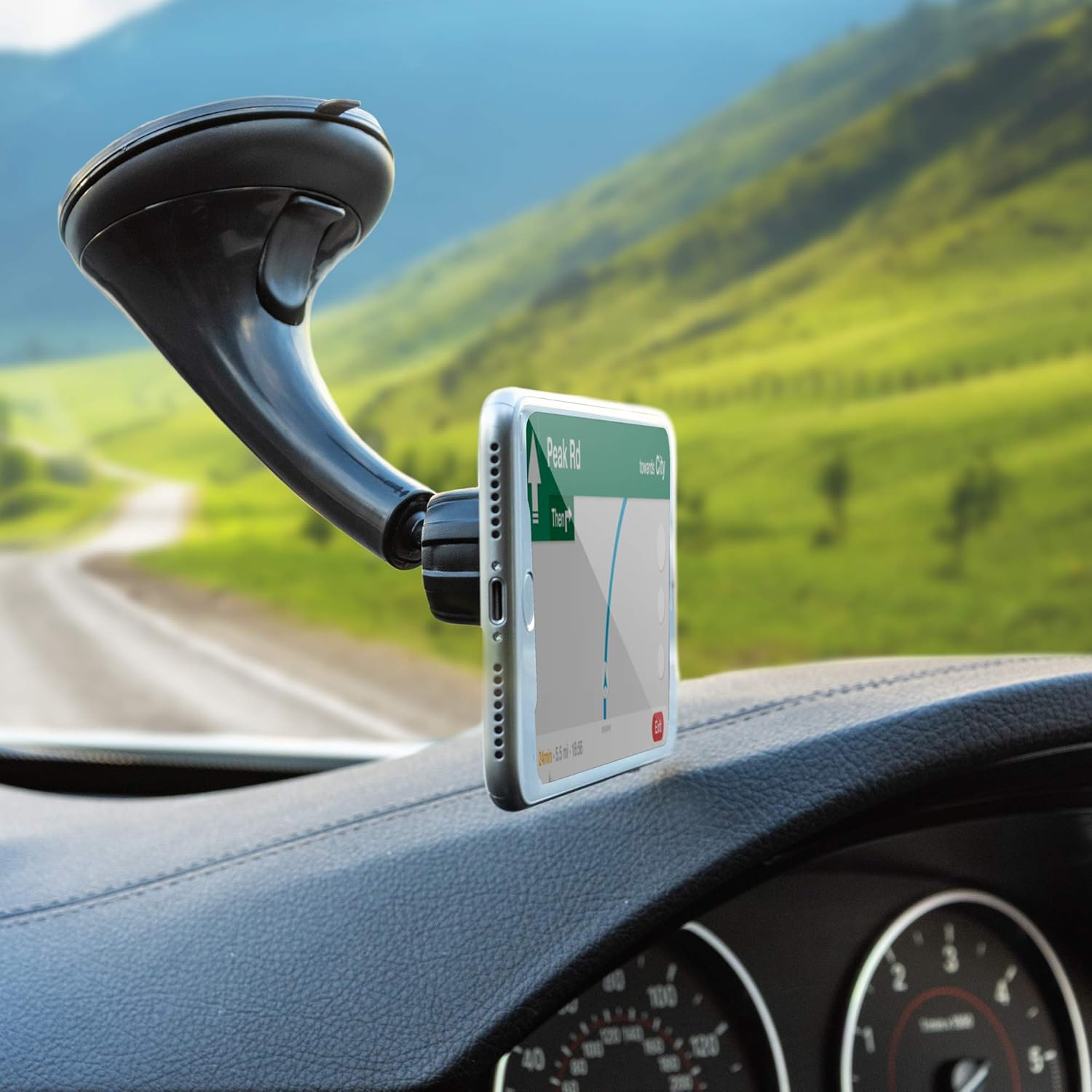 iN-TECH Universal Magnetic Phone Mount Car Cradle Easy Hands Free Navigation Compatible with Android and Apple Smartphones iPhone 11 Pro - Image 3