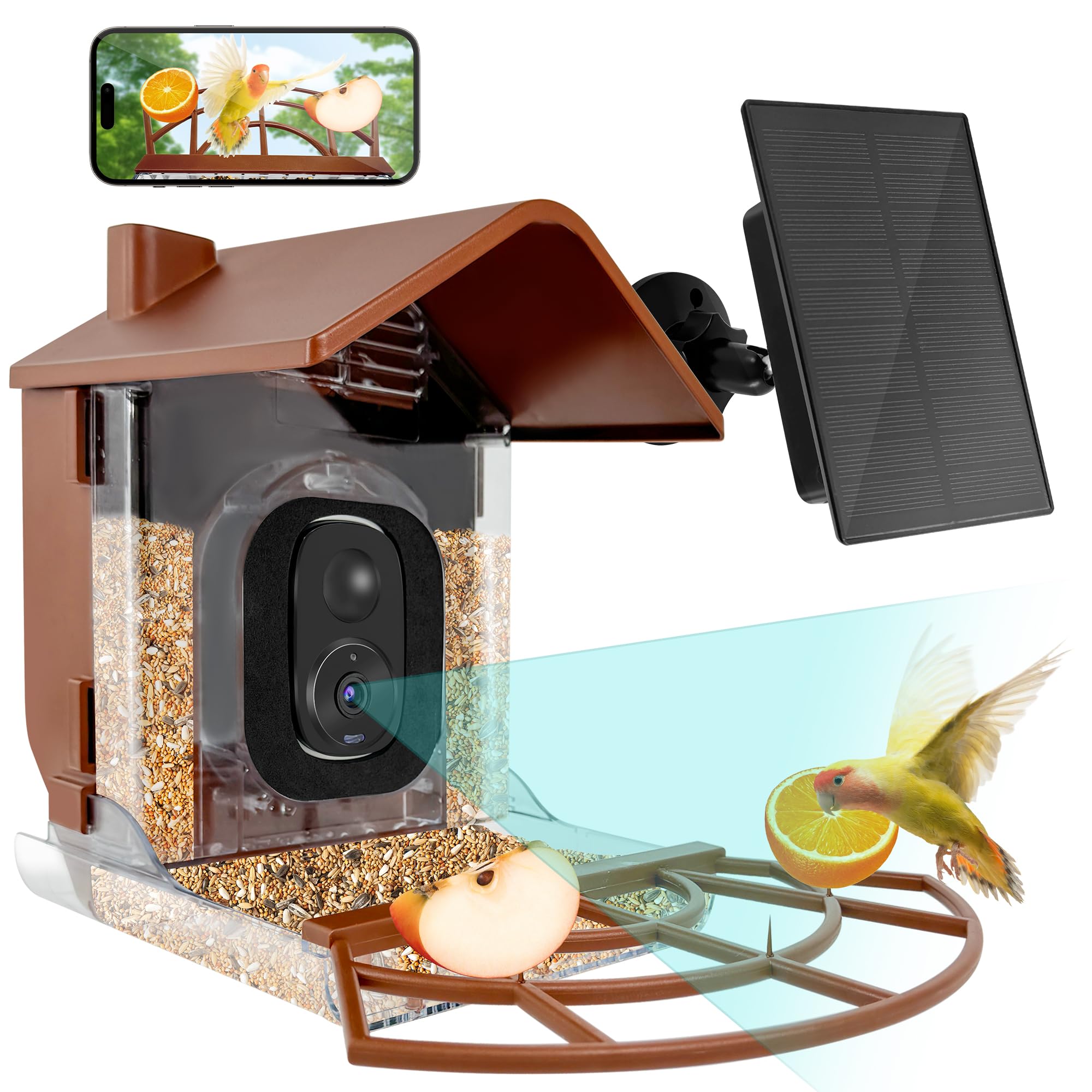 Photo 1 of Loyala Smart Bird Feeder with Camera, 2K HD Wild Bird Watching Camera with Solar Panel, Auto Capture Bird Videos & Motion Detection, Instant Arrival Alerts, Bird Camera for Bird Lover
