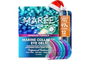MAREE Eye Gels - Cooling Pads Under Eye Patches for Puffy Eyes and Dark Circles with Collagen & Hyaluronic Acid - Anti Wrinkles Under Eye Masks Skincare Treatment for Puffiness - Parches Para Ojeras