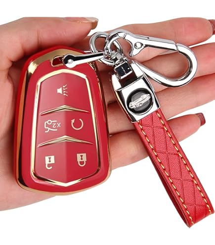 YALNORVA TPU Key Fob Cover For Cadillac XT4 XT5 XT6 XTS Escalade SRX ATS CTS (2015-2019) - Black Protective Case