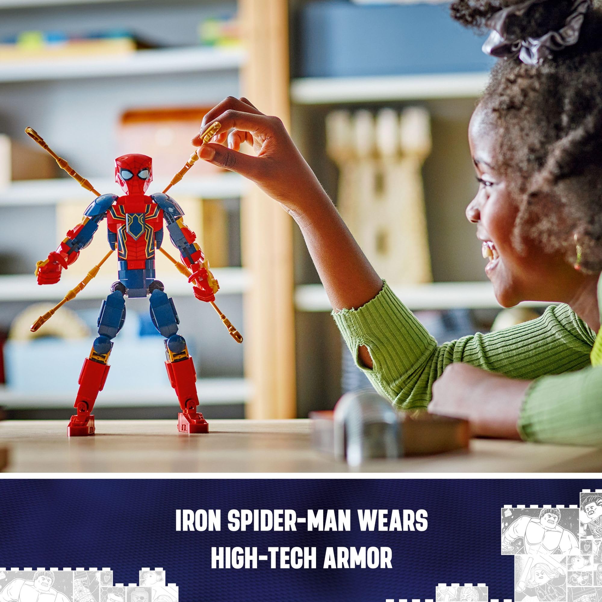 LEGO Marvel Iron Spider-Man Construction Figure Building Toy - Kids Pretend Play Posable Action Figures for Boys & Girls, Ages 8+ - Gift for Birthdays - 76298