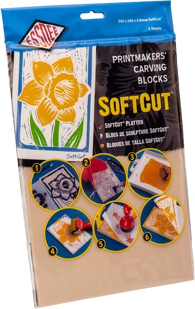 Essdee Softcut Printing Block 300x200mm 3mm Thick, Pk2 Natural