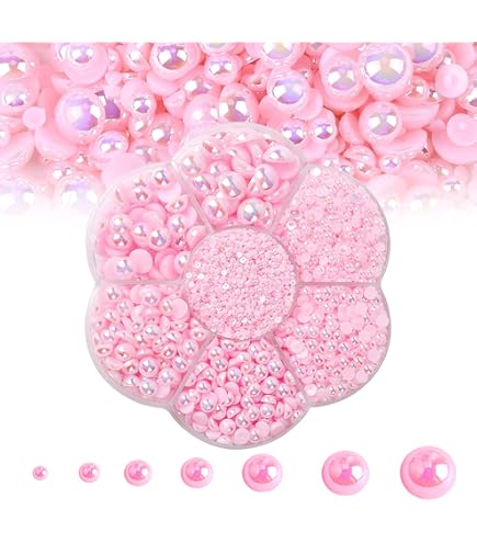 Gold Gems For Crafts Mixed Sizes 2mm-8mm 1000pcs Imitation Pearls