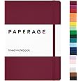 PAPERAGE Lined Journal Notebook, (Burgundy), 160 Pages, Medium 5.6 inches x 8 inches - 100 GSM Thick Paper, Hardcover