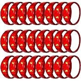 24 Pcs LED Glow Bracelets Sound Activated Bracelet Glow Bracelets with Flashing LED Strobe for Carnival,Concerts , Night Events, Rave, Game Prizes, Birthday Party Favor, New Year's Eve Gift (red)