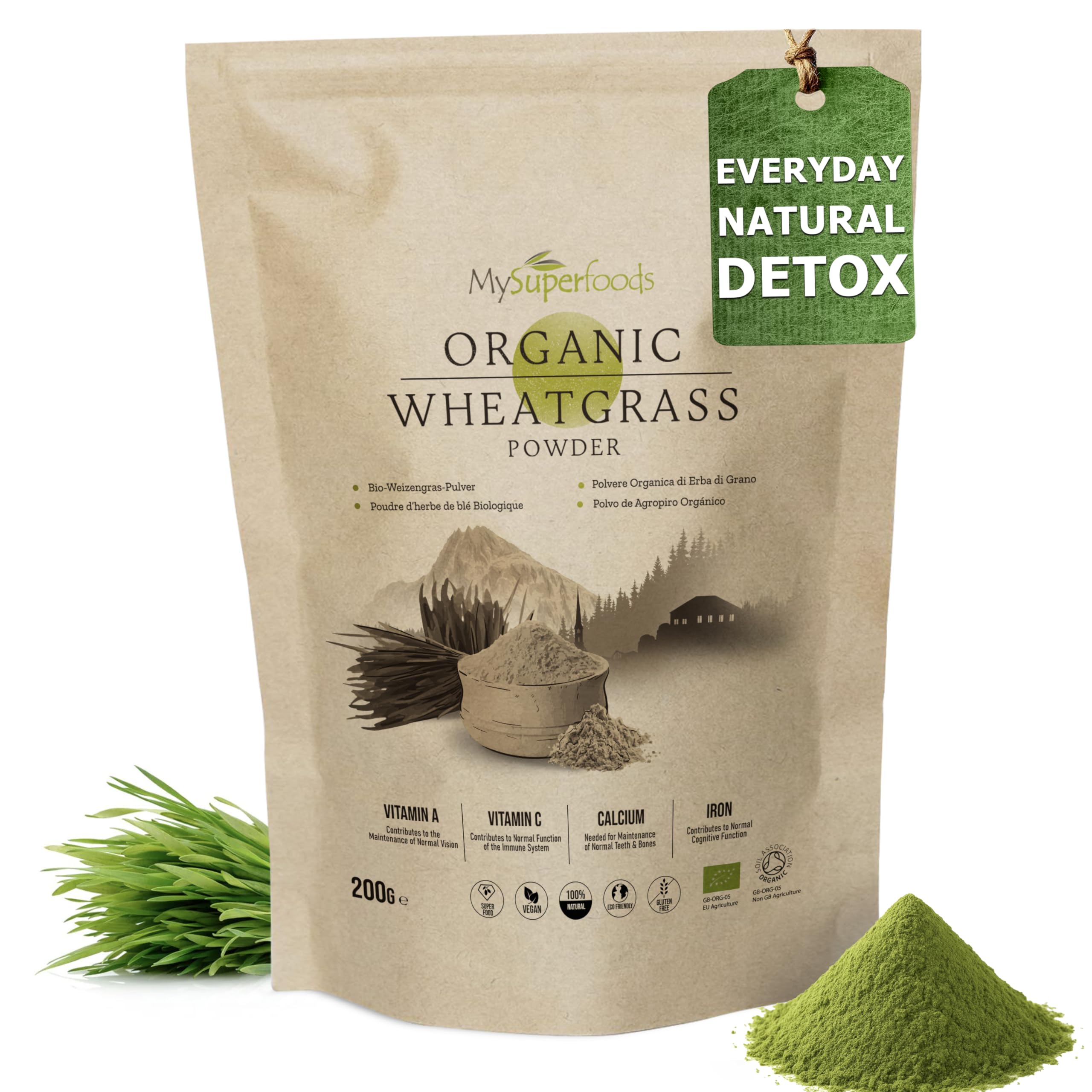 MySuperfoods Organic Wheatgrass Powder 200g, High Chlorophyll Content