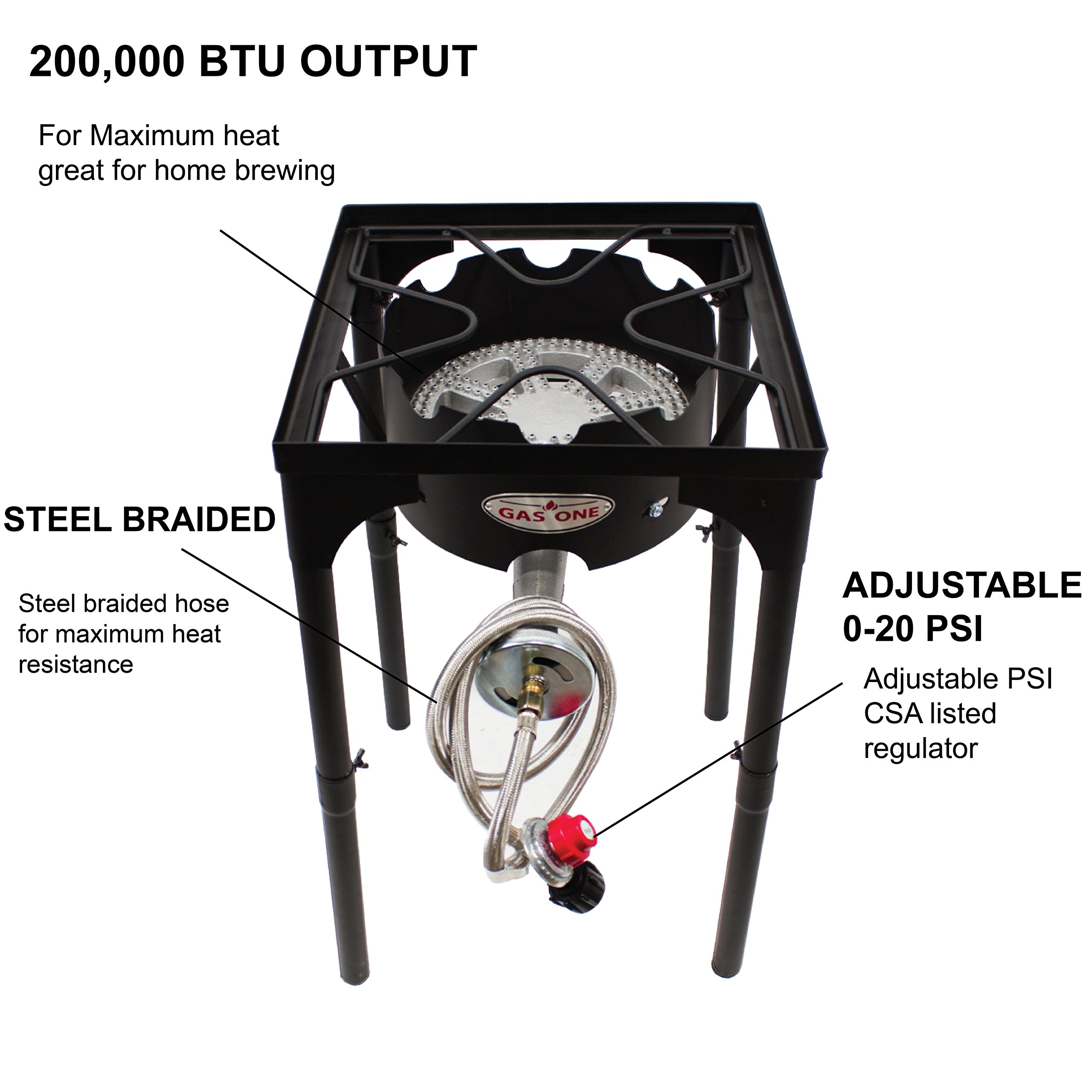 GAS ONE Portable Propane 200,000BTU Outdoor Beer Brewing SingleBurner with 859176000259 eBay