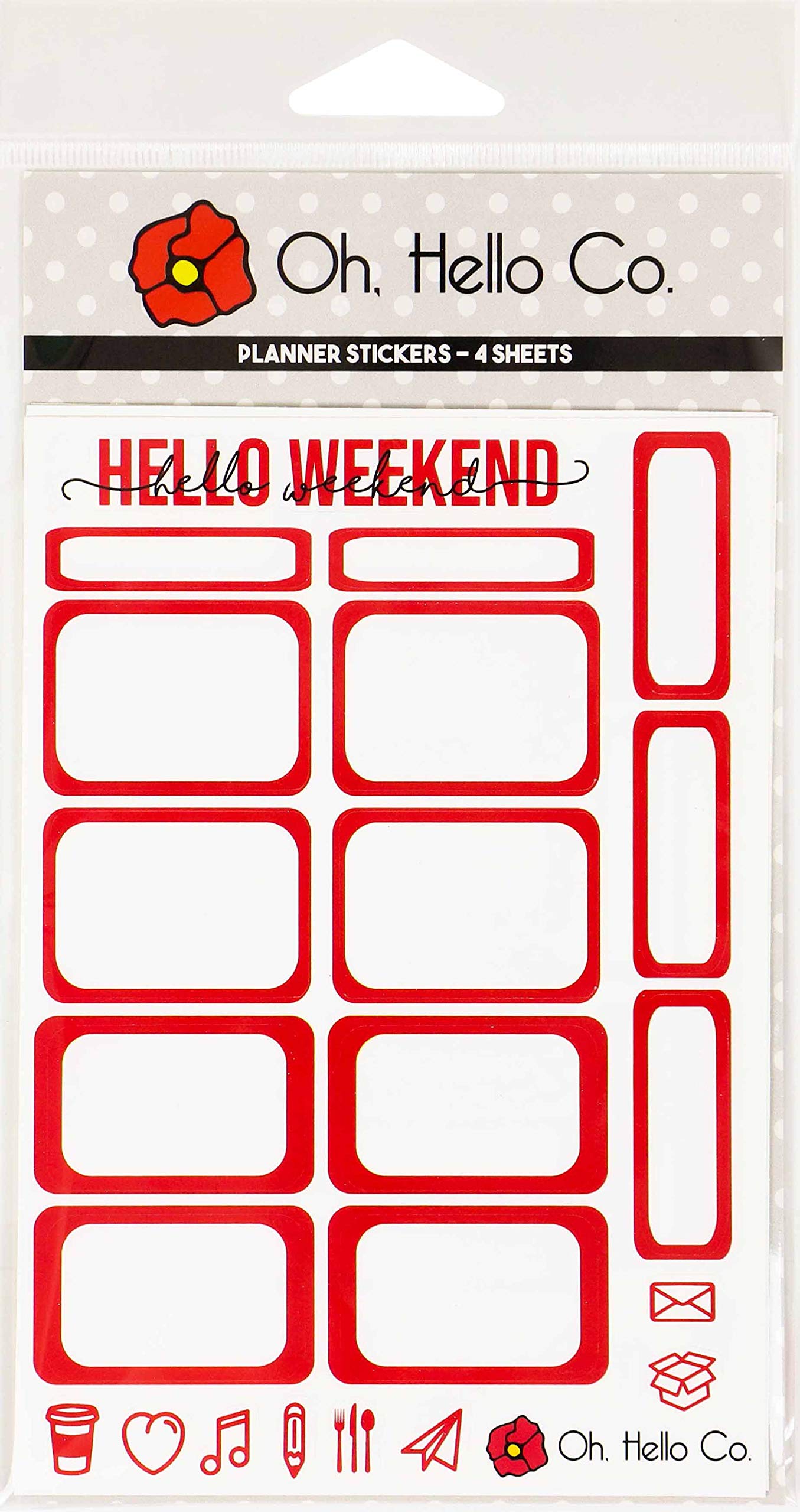 OH HELLO CO. Planner Stickers Reds, One Size