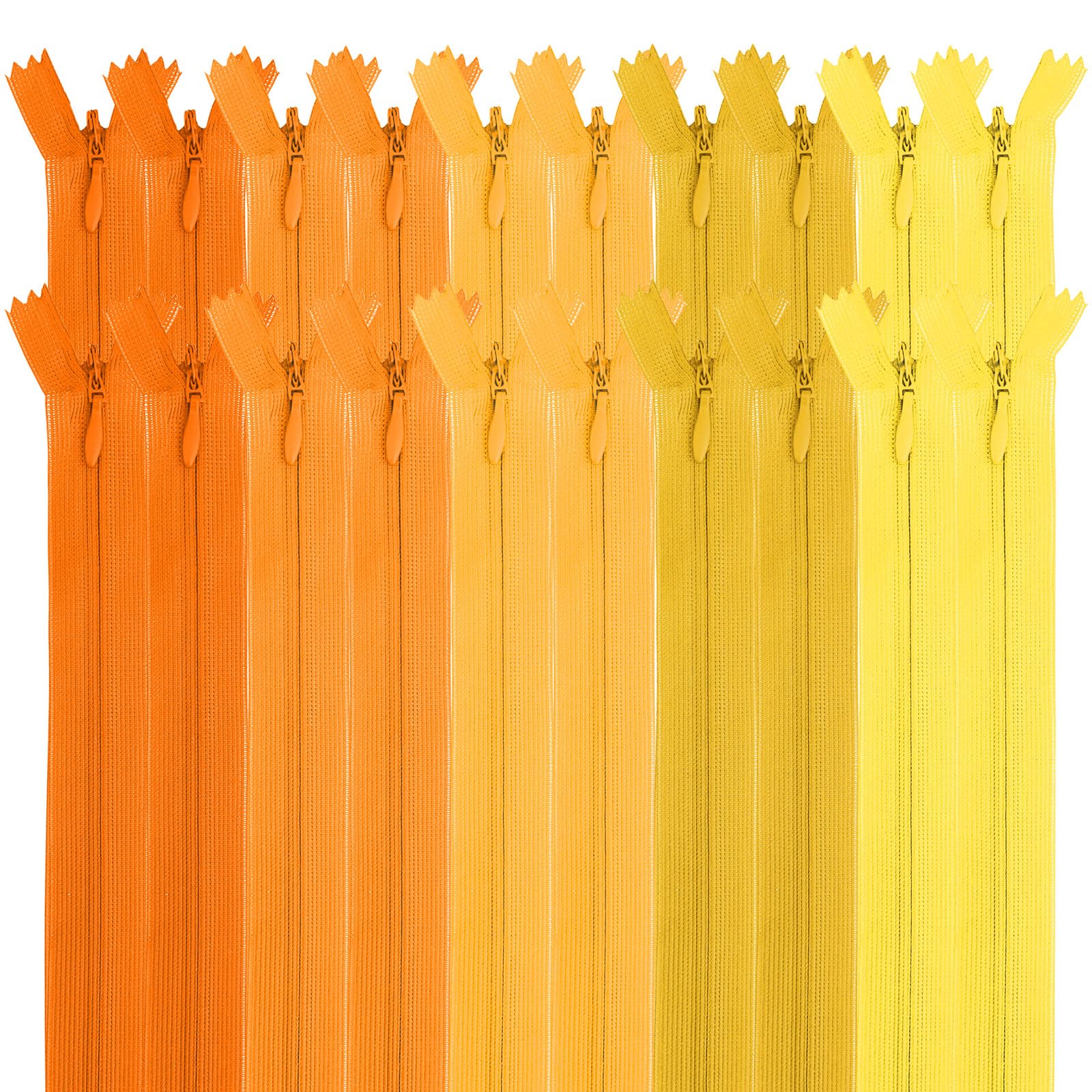 MARARDI [Pack 20] Invisible Zippers [Oranges] Nylon [10 Inches] for Sewing Tailor and Crafts Clothes Fabric Bags Cases for Sewing Machine Patchwork Cotton with Zipper Fastener Metal Closure