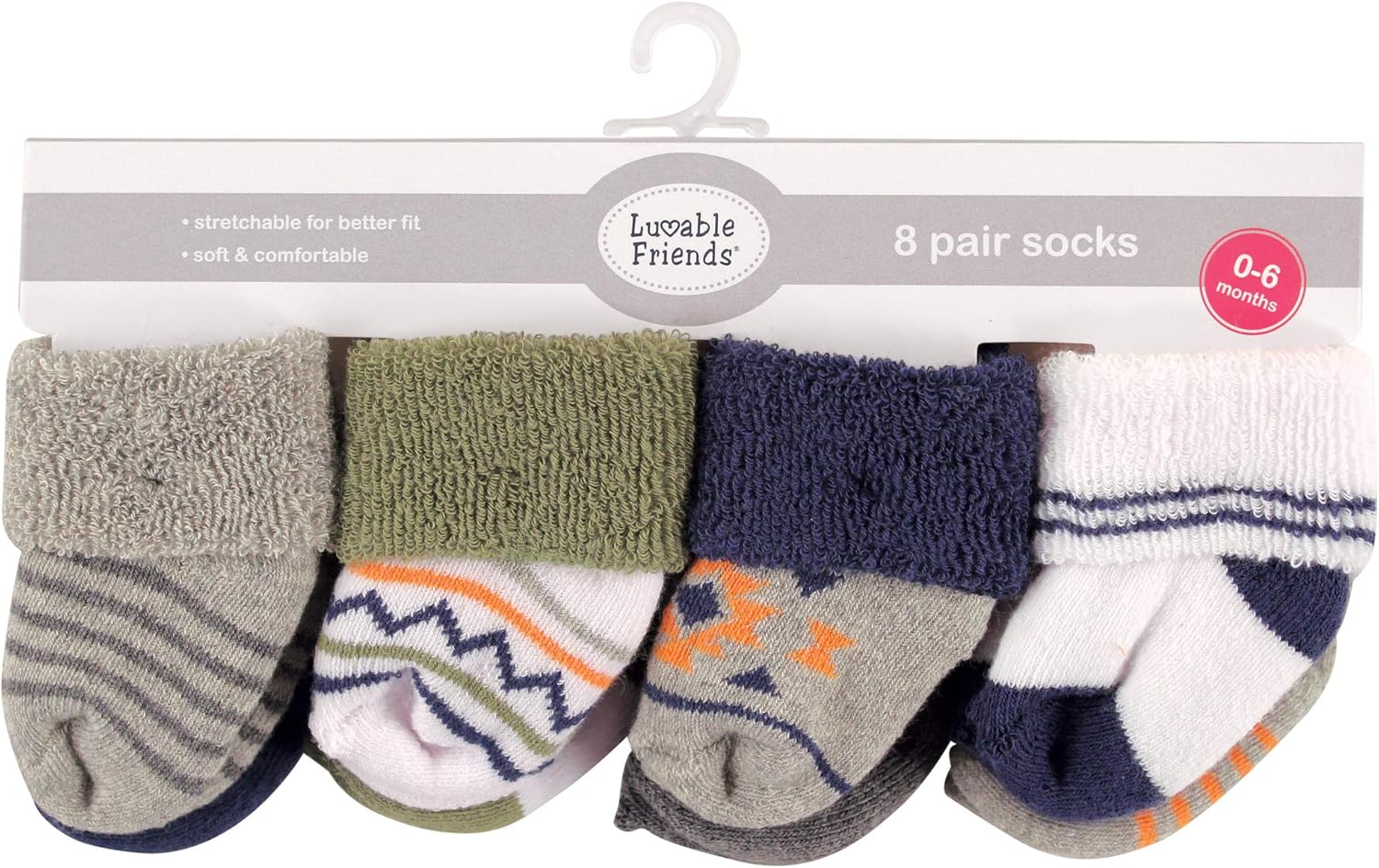 Luvable Friends Unisex Baby Newborn and Baby Terry Socks: Clothing