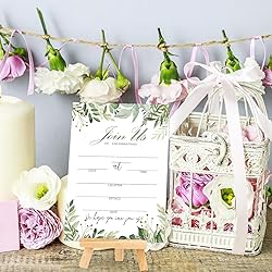 Whaline 25 Sets Greenery Invitations with Envelopes