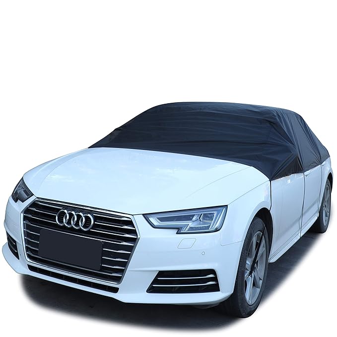 PowerTiger Car Cover Waterproof Half Cover Top Roof Cover for Midsize